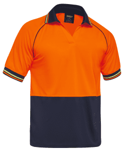 BISLEY RECYCLED: TWO TONE HI VIS LONG SLEEVE POLO BK6440 Logo